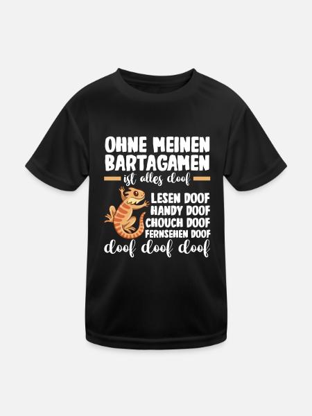 Reptilien Bartagame Bartagamen - Kinder Funktions-T-Shirt - Schwarz