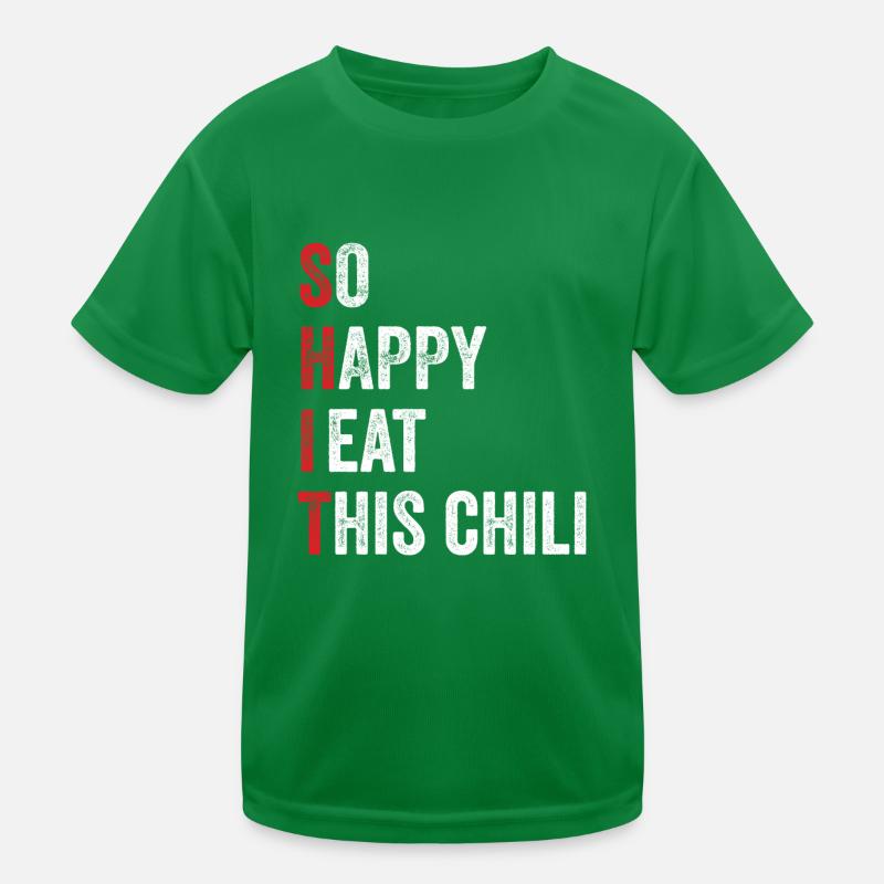 Drôle si heureux que je mange ce peps épicé chaud et mignon T-shirt sport Enfant