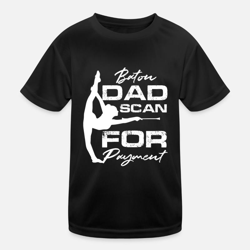 Baton Dad scan for payment Kinder Funktions-T-Shirt