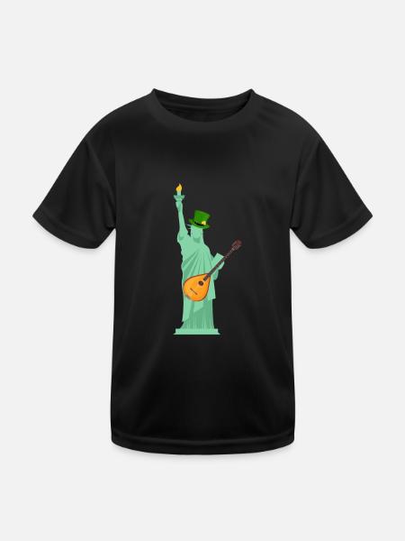 Irish Bouzouki Instrument Greek - Kids Functional T-Shirt - black - Front