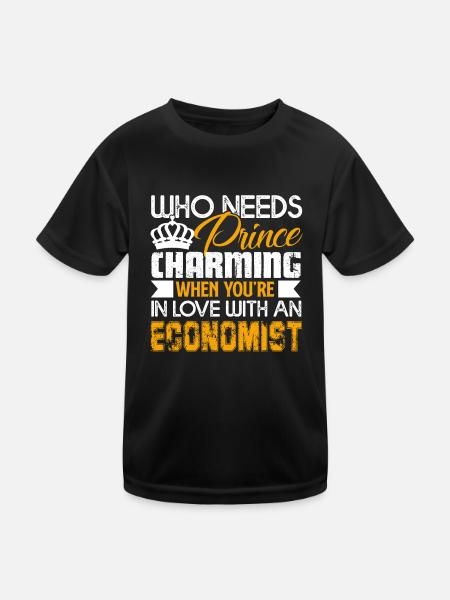 Economist In Love With An Economist - Kids Functional T-Shirt - black - Front