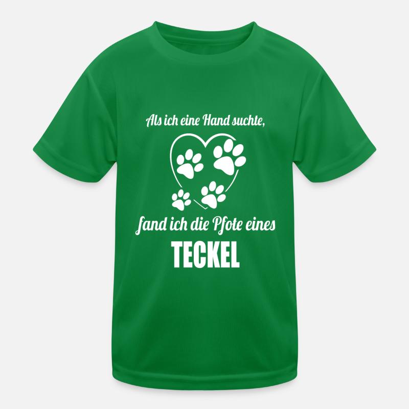 Hand & Pfote - Spruch - Teckel Kinder Funktions-T-Shirt