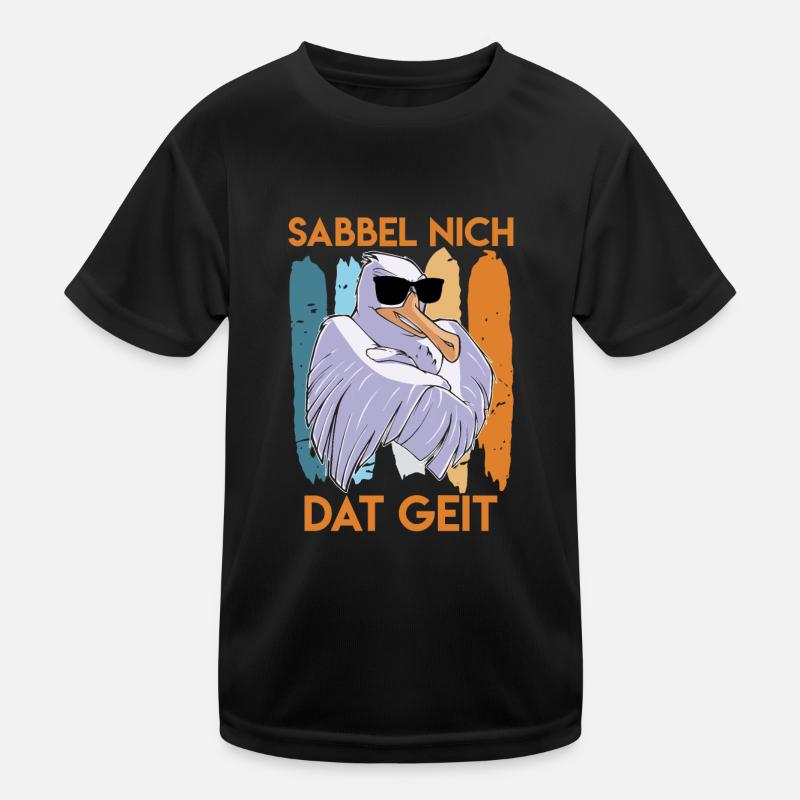 Möwe cool Sabbel nich Dat Geit Möwen Vogelfreund Kinder Funktions-T-Shirt