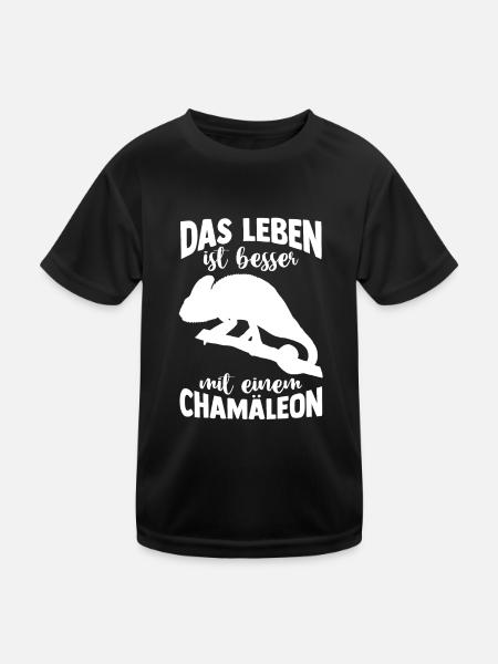 Terrarium Echsen Reptilien - Kinder Funktions-T-Shirt - Schwarz - Vorne