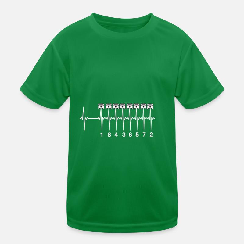 American Muscle V 8 Car Engine Kids Functional T-Shirt