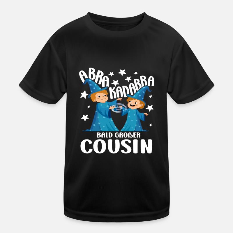 Zauberer bald Großer Cousin Ich Werde Großer Kinder Funktions-T-Shirt