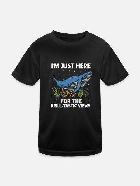 Blauwal für Beluga-Wal und Meeressäuger - Kinder Funktions-T-Shirt - Schwarz - Vorne