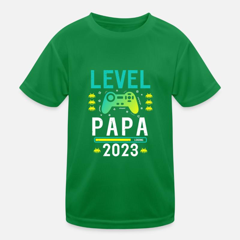 Papa Level Loading 2023 Kinder Funktions-T-Shirt