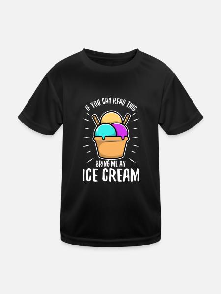 Si vous pouvez lire ceci apportez-moi une crème glacée - T-shirt sport Enfant - noir - Devant