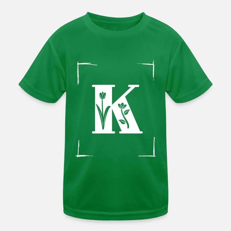 letter K initial Kids Functional T-Shirt