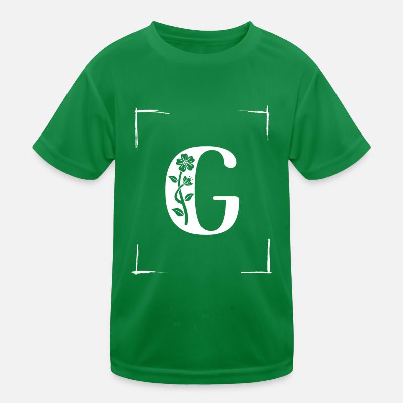 letter G initial Kids Functional T-Shirt