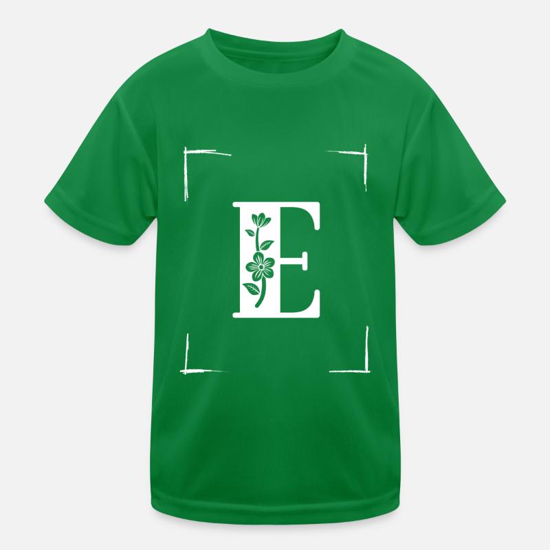 letter E initial Kids Functional T-Shirt