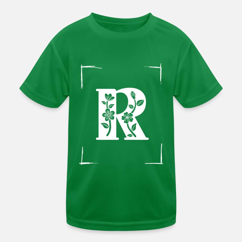 letter R initial Kids Functional T-Shirt
