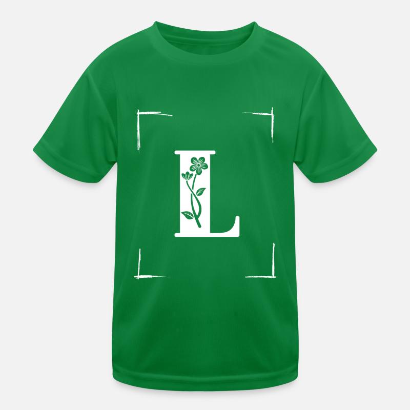 letter L initial Kids Functional T-Shirt