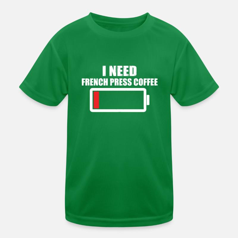 Funny French Coffee Press Gift Kids Functional T-Shirt