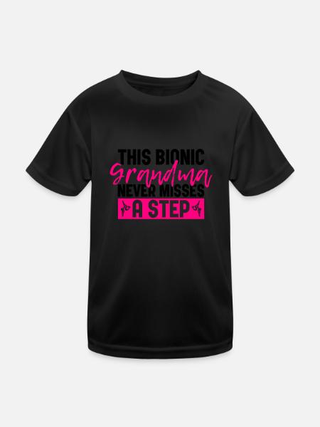 Umgebautes Hüft-oma-design Für Eine Person Nach - Kinder Funktions-T-Shirt - Schwarz - Vorne