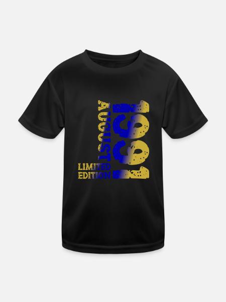 1991 August Limited Edition 32. Geburtstag Outfit - Kinder Funktions-T-Shirt - Schwarz - Vorne