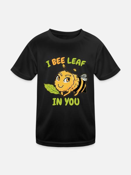 I Bee Leaf In You - Kids Functional T-Shirt - black - Front