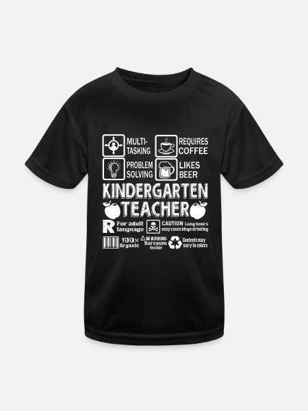 Kindergarten Teacher Kindergarten Teacher Jobs - Kids Functional T-Shirt - black - Front