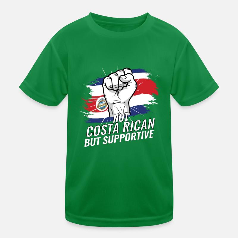 Not Costa Rican But Supportive Costa Rica Flag Kinder Funktions-T-Shirt