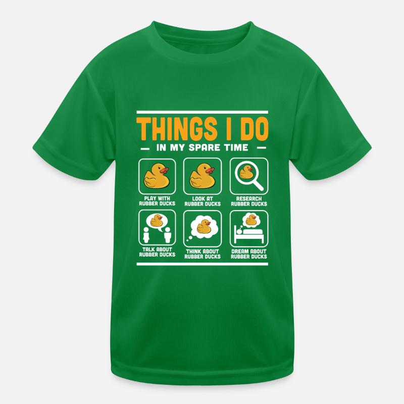 Funny Things I Do In My Spare Time Rubber Duck Duc Kids Functional T-Shirt
