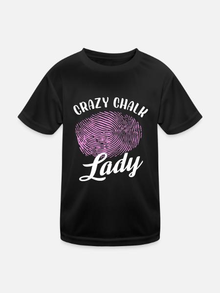 Crazy chalk lady | Forensic Scientist - Kids Functional T-Shirt - black - Front