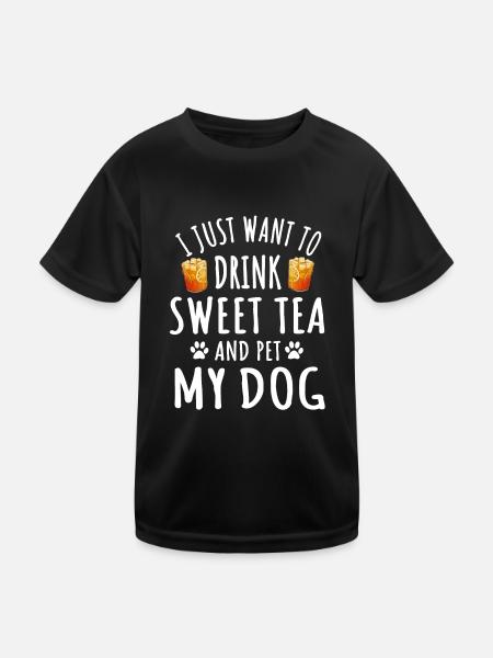 Sweet Tea and Dogs - Kids Functional T-Shirt - black - Front