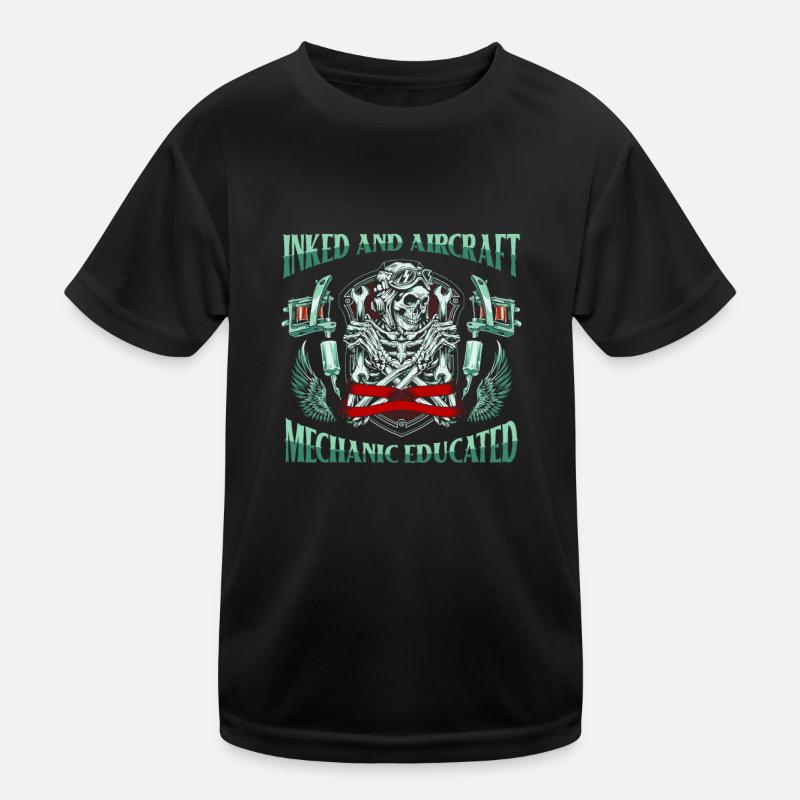 Airplane Mechanic Tattoo Kids Functional T-Shirt