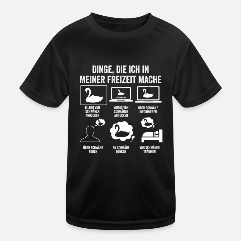 Schwan - Kinder Funktions-T-Shirt - Schwarz