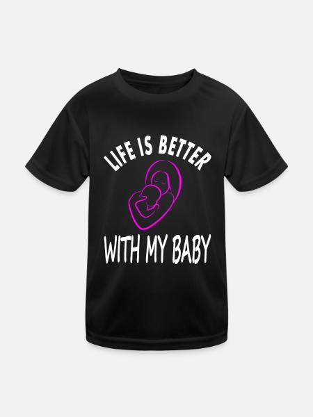 Maman et bébé à bord Fête des mères célèbrent le cadeau - T-shirt sport Enfant - noir - Devant