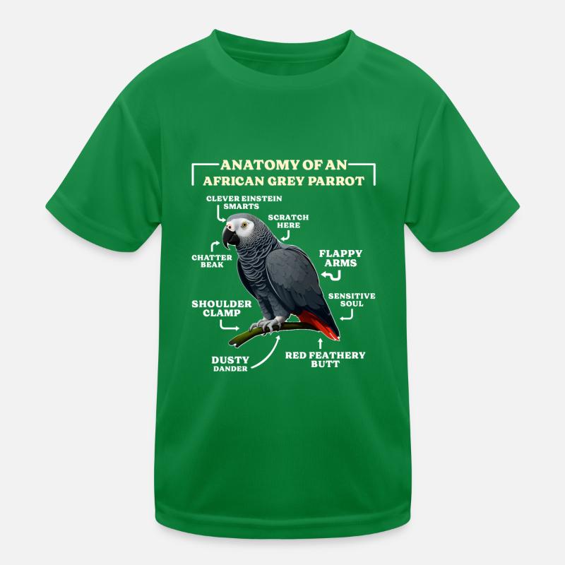 Grau Papagei Anatomie d’un perroquet gris d’Afrique T-shirt sport Enfant