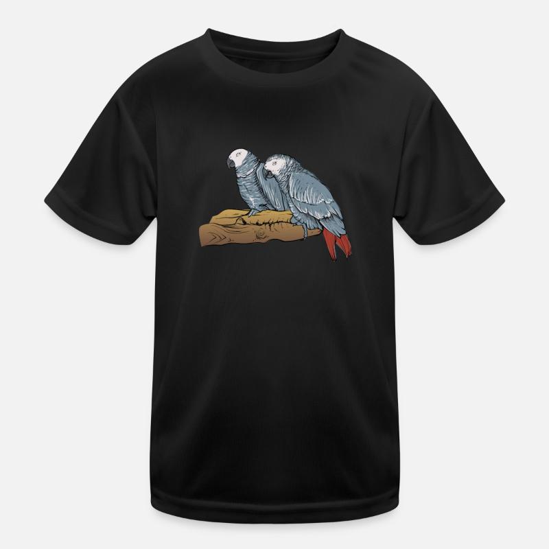 Motif de perroquet gris I pour porte-oiseau T-shirt sport Enfant