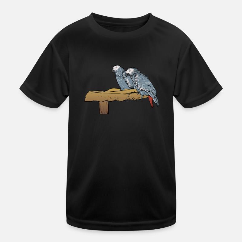 Motif de perroquet gris I pour porte-oiseau T-shirt sport Enfant
