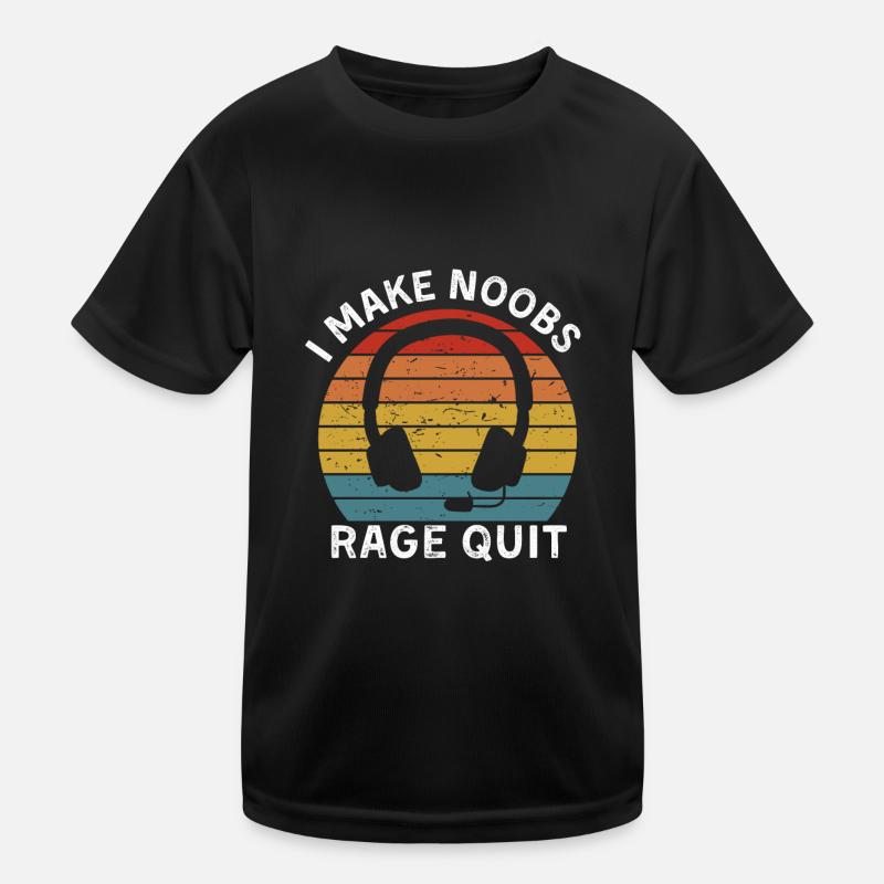 I make noobs rage quit - Kids Functional T-Shirt - black