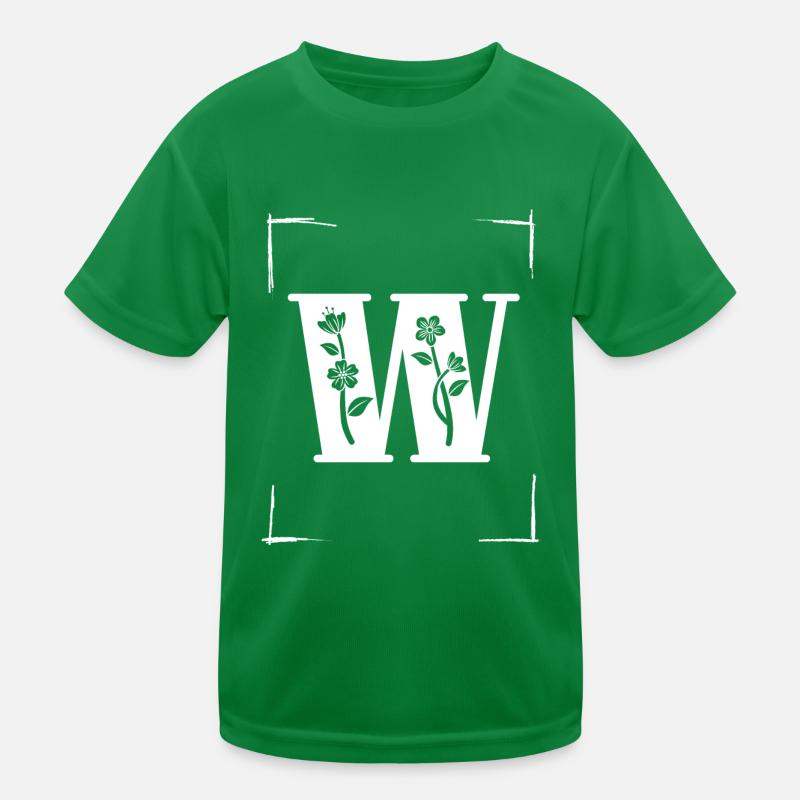 letter W initial Kids Functional T-Shirt