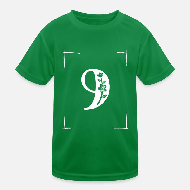 number 9 initial Kids Functional T-Shirt