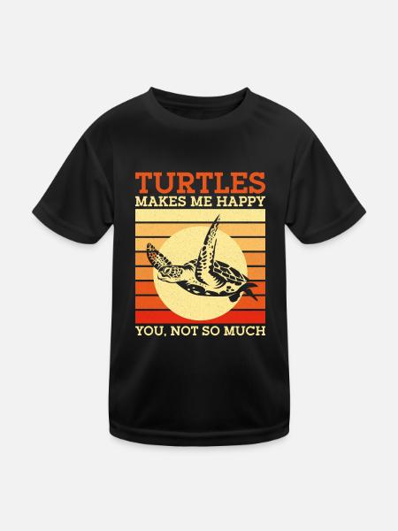 Tortue de mer Tortue Rétro Vintage - T-shirt sport Enfant - noir - Devant