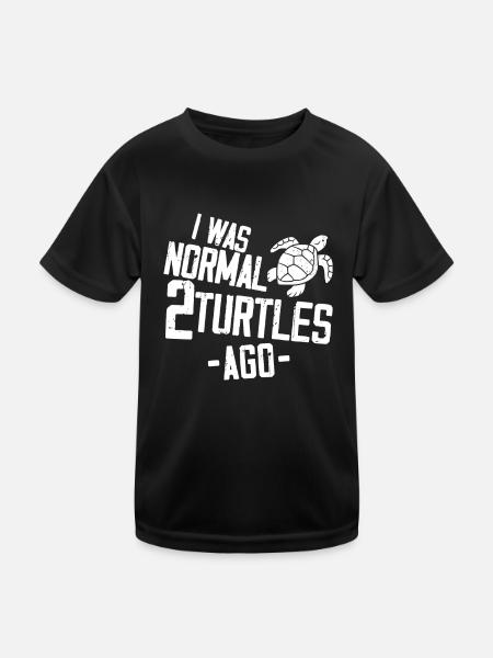 Sea Turtle Tortoise I Was Normal 2 - Kinder Funktions-T-Shirt - Schwarz - Vorne