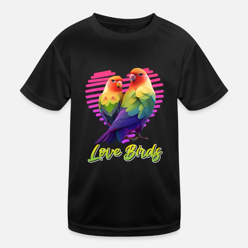 Inséparables Perroquets Amis Oiseaux Amis Oiseaux T-shirt sport Enfant