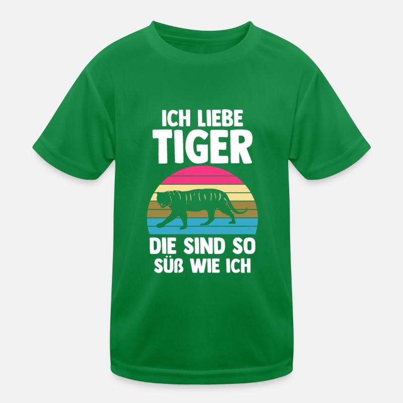Tiger Motiv Kinder Funktions-T-Shirt