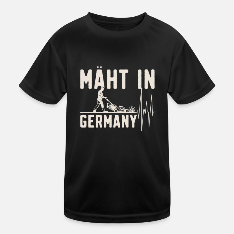 Mäht in Germany - Gartenarbeit - Kinder Funktions-T-Shirt - Schwarz