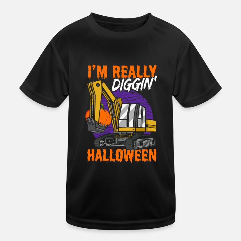 Je suis vraiment Diggin Halloween Excavator Pumpkin T-shirt sport Enfant