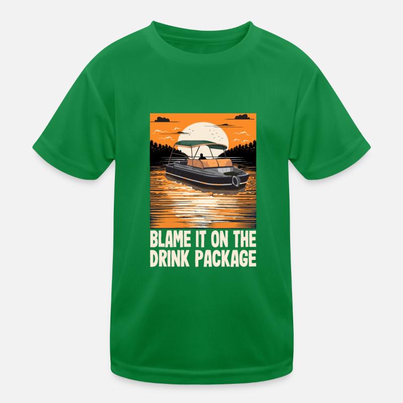 Blame It On The Drink Package Funny Motorboating Kinder Funktions-T-Shirt