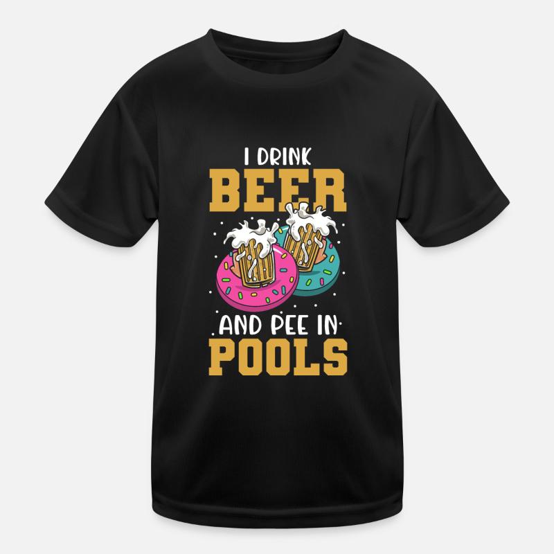 Funny I pee in public pools Kids Functional T-Shirt