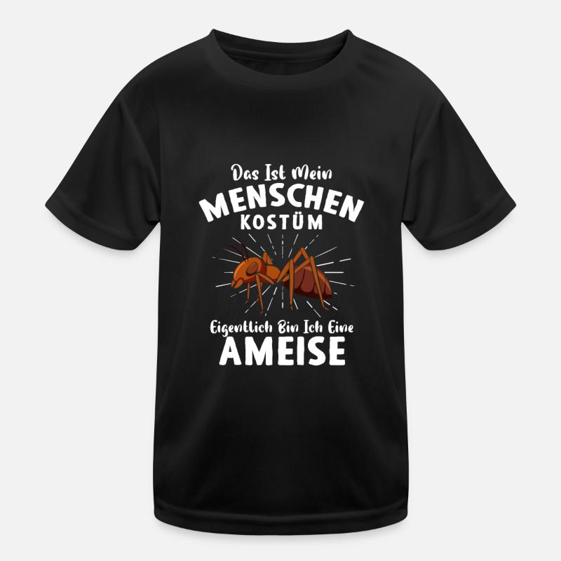 Das ist mein Menschen Kostüm Ich bin eine Ameise - Kinder Funktions-T-Shirt - Schwarz