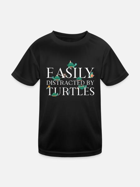 Sea Turtle Tortoise Easily - Kinder Funktions-T-Shirt - Schwarz - Vorne