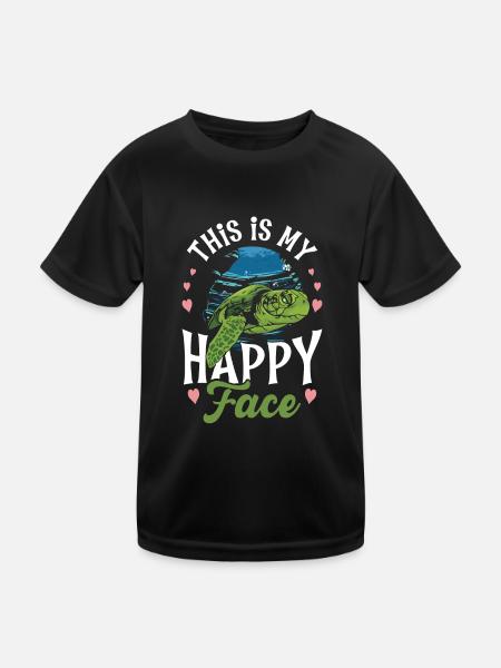 tortue de mer c’est mon - T-shirt sport Enfant - noir - Devant