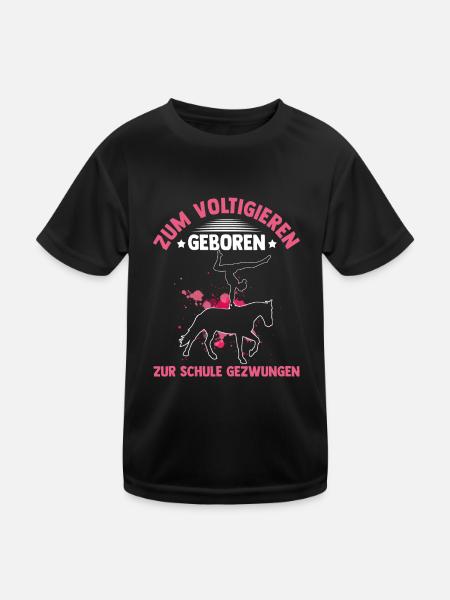 Voltigieren Reiten Pferd Spruch Reiterin Reiterhof - Kinder Funktions-T-Shirt - Schwarz - Vorne