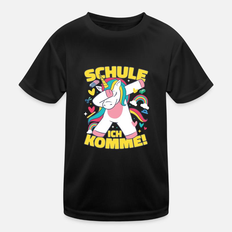 Einhorn Schulkind 2023 Schule Ich Komme Kinder Funktions-T-Shirt