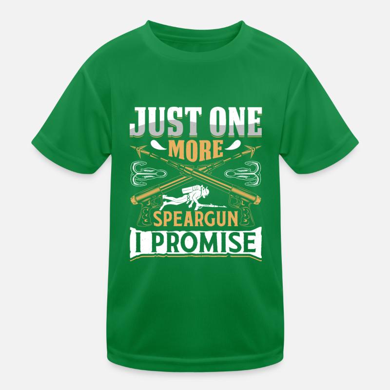 Speerfischen Just one more Speargun I promise Kinder Funktions-T-Shirt